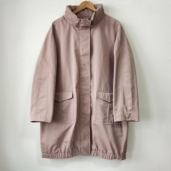 Windsmoor Beige Hooded Midi Length Fall Coat Timeless Fashion Large Pockets NWOT - Picture 3 of 16